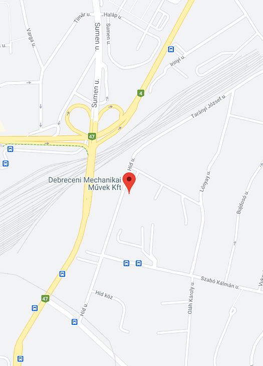 Debreceni Mechanikai Művek - map